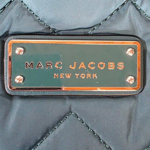 Marc Jacobs Crosby Quilted Nylon Backpack Teal Green Zip Pocket Adjustable - Picture 5 of 16